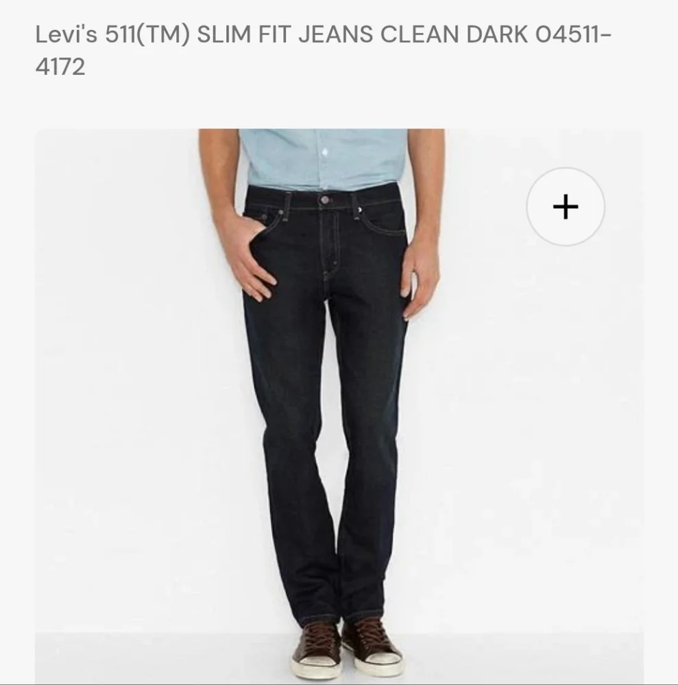 Levis Men's 511 Slim Fit‎ Jeans Size 34 Waist 34 Length Clean Dark Wash